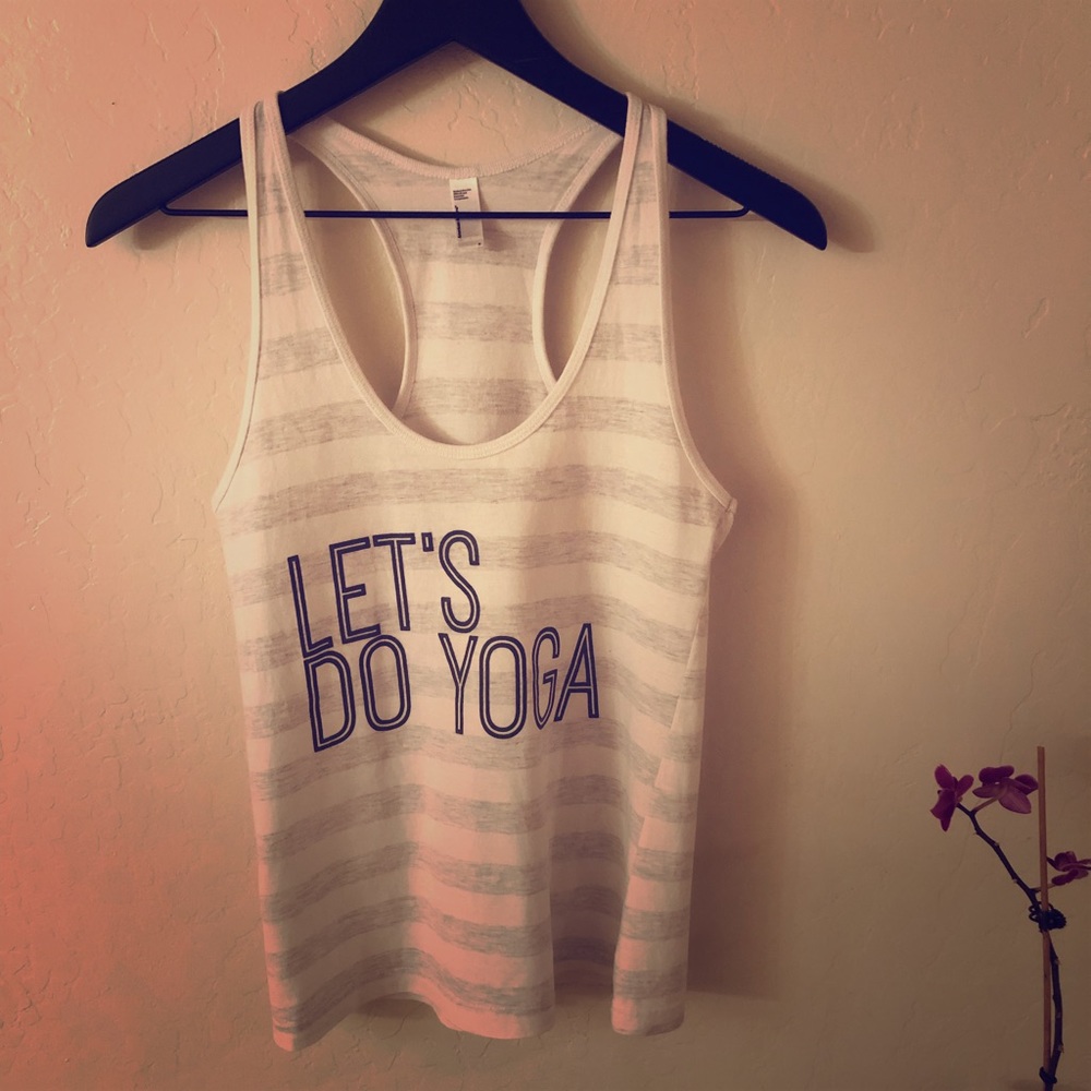 Cute Racer Back Tank; Lets Do Yoga